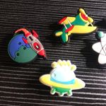 Space and Airplane Little Boy Themed Croc Charms *Bundle 3 Save 20%* Blue Photo 1