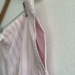 SKIMS Cotton Poplin Straight Leg Pant in Pale Pink Pencil Stripe, Size Small Photo 6