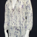 White & Purple Floral Top (XS) White Photo 0
