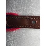 Vintage Made In USA Needlepoint Golf Belt Small Navy Blue Cherry Red Preppy Photo 9