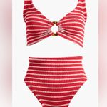 HUNZA G Nadine Bikini Red/White Stripe, BRAND NEW, $255 Red Size undefined Photo 0