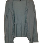 Talbots Womens Open Sweater Size Medium Teal 100% Merino Wool Knit Long Sleeve Photo 0