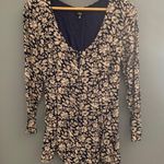 Urban Outfitters UO Lucca black floral zip up lace up romper Photo 8