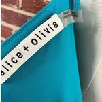 Alice + Olivia  Fallon Ruched Sleeveless Gown Womens 8 Teal Event HoCo Gala Guest Photo 2