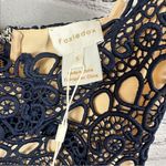 Foxiedox  Hellia Lace A-Line Mini Dress Nude Lining Adjustable Straps Navy S NWT Photo 3