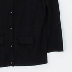 Peck & Peck Weekend Black Embellished Cutout Button Front Cardigan Sweater XL Photo 3