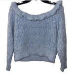 Miss Selfridge Petite Off-the-Shoulder Sweater Light Blue sz 2p Photo 3