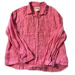 Rachel Zoe  women's linen red button down long sleeve shirt size medium Photo 0