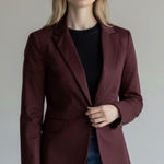 Body by Victoria Womens Tailored Blazer Burgundy Size 4 Quiet Luxury Workwear Red Photo 0