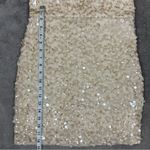 Bebe Sequin Ivory Plunging Neckline Dress Size M Photo 8