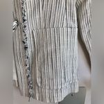 Anthropologie Cartonnier RARE Striped Fringed Linen White Blazer Women’s Size 8 Photo 6