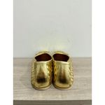 Freda Salvador Jada Braided Leather Bow Ballet Flats Metallic Gold Women's 10 Photo 6