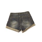 SONG Curvy High Rise Distressed Denim Shorts Juniors Size 7/28 Cuffed Shorts Blue Photo 1
