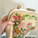 Vintage Laura Brand Beaded Floral Design Purse Short Strap Clasp Style Photo 3
