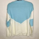 Vintage Baby Blue White V Neck Sweater ?80s ? Medium Photo 1