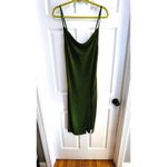 SheIn Sexy Green Slip Midi Dress Side Slit Cowl Neck Strappy Large Party Clubwear Photo 1
