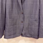 Theory NWOT Women's Blue Dover Windowpane Plaid Single-Breasted Blazer Photo 1