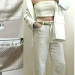 ZARA  Bandeau Tweed Cream Top Photo 5
