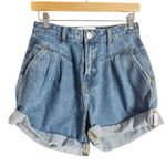 One Teaspoon Streetwalkers High Waist 80s Fit Denim Jean Shorts Venice Blue 25 Photo 2
