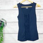 Merona  Navy Blue Tank Top with Ruffle Detail Size Small Photo 6