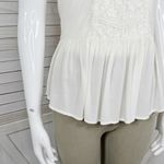 Arizona Jeans  Juniors Lace Panel Tiered Hem Tank Top Shirt Cream Medium Photo 5
