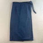90s Y2K 2000s Size 10 Denim Midi Wrap Skirt Women’s Grunge Streetwear Whimsy USA Blue Photo 1