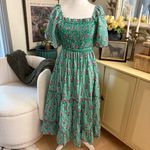 Tuckernuck PINK CITY PRINTS  Tropical Punch Lolita Stripes Green Dress Size Small Photo 1