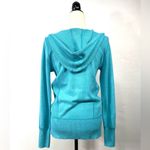 Eddie Bauer  Hoodie Teal Blue Full Zip Ribbed Hem Hood Size M Photo 5