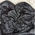 La Femme  Strapless Beaded Bodycon Satin Mini Dress Black Size 8 Photo 12