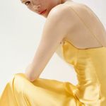 ZARA  golden Yellow Maxi satin corset bodycon formal Dress evening party wedding Photo 13