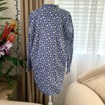 Uniqlo Cotton Silk Long-Sleeve Tunic in Blue Floral Photo 8
