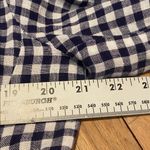 Cynthia Rowley  Gingham Linen Jacket Roll
Tab Sleeves Navy White Size LARGE Photo 5