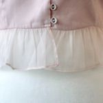 Vestique Coquette Light Pink Sheer Ruffle Crop Top Sweetheart Puff Blouse Small Photo 5