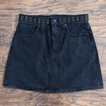 Madewell  Rigid Denim A-line Skirt black mini grommet Photo 7