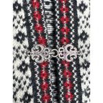 Vintage SKYR Norway Wool Cardigan Nordic Pewter Clasp Selbu snowflake medium Red Photo 8