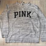 PINK - Victoria's Secret  Sweater grey distressed crewneck sweatshirt Photo 0