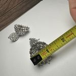 Rhinestone Polki Jhumka Indian Bollywood Style Drop Pierced Earrings Silver Tone Photo 6