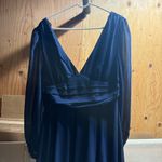 Lulus Navy Blue Dramatic Plunging Front & Back Maxi Dress with Slit Size Large Photo 2