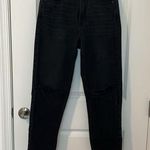 American Eagle  Ripped Mom High Rise Straight Jeans Black Size 4 Photo 0