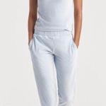 Cale Nina Light Blue Velour Velvet Crew Neck Short Sleeve Crop Tee T Photo 3