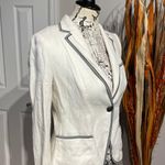 ZARA Vintage Linen Blazer Trimmed Fit Flare Summer Work Beach Preppy Tomboy Vacations Travel Photo 1