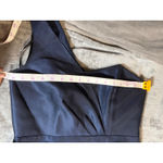 Alfred Sung NWOT SZ 6 Midnight Navy Blue Dress One Shoulder Satin Trumpet Gown Photo 5