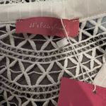 White laced button up blouse with pearled buttons Photo 2