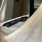 Zara Basic Collection‎ Ruffle Sleeve V Neck Blouse White S Linen Photo 2