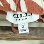 GILLI Zebra Print Cami Top Brown White Sleeveless Ruffle Hem Tie Front SIze S Photo 3