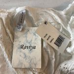 Raviya Swim Cover Up Dress Mini Long Bell Sleeve Crinkle V Neck Crochet White S Photo 2