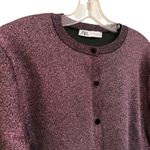 ZARA Metallic Knit Cardigan Women's Medium Purple Party Cropped Holiday Glam Photo 2