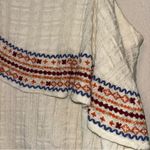 Lucky Brand boho beige embroidered one shoulder shirt with strap, size Medium Photo 1