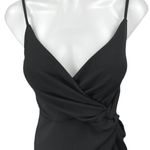 Lulus  Ruched Black Sleeveless V-Neck Cami Camisole Mini Wrap Tank Dress Size M Photo 6