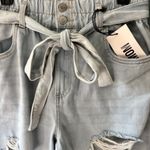 Refuge Mom Paperbag High Rise Distressed Belted Light Wash Streetwear XL NWT Blue Photo 1